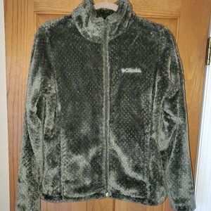 Columbia Olive Green Full-Zip Sherpa Fleece Jacket